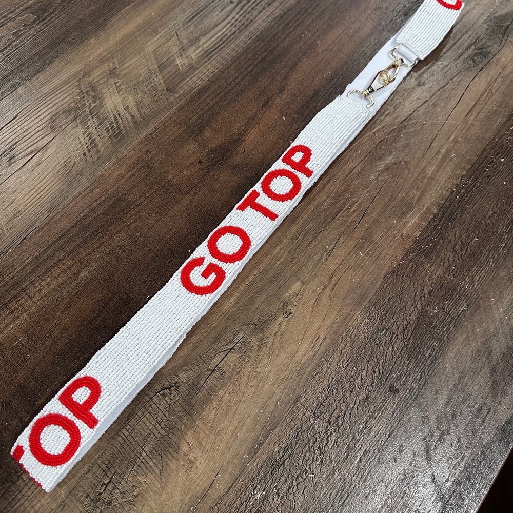White and Red 'GO TOP' WKU Hilltoppers Strap